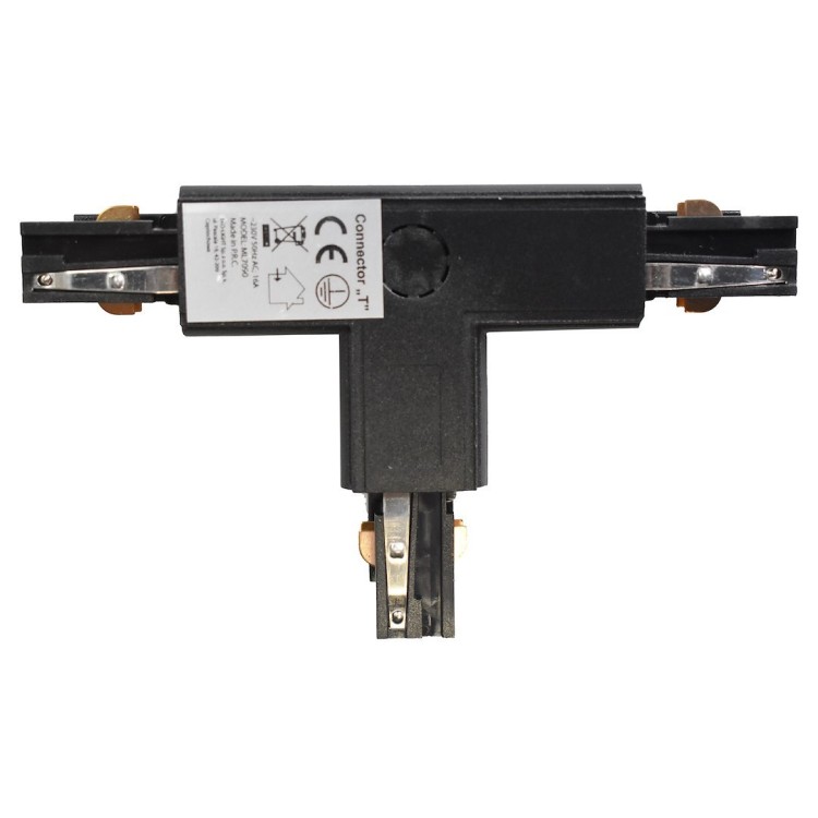 Łącznik Lampy Track Light Czarny 3-obwodowy Typ: T DL ML7090 Eko-Light na Szynoprzewód 3F do szynoprzewodu