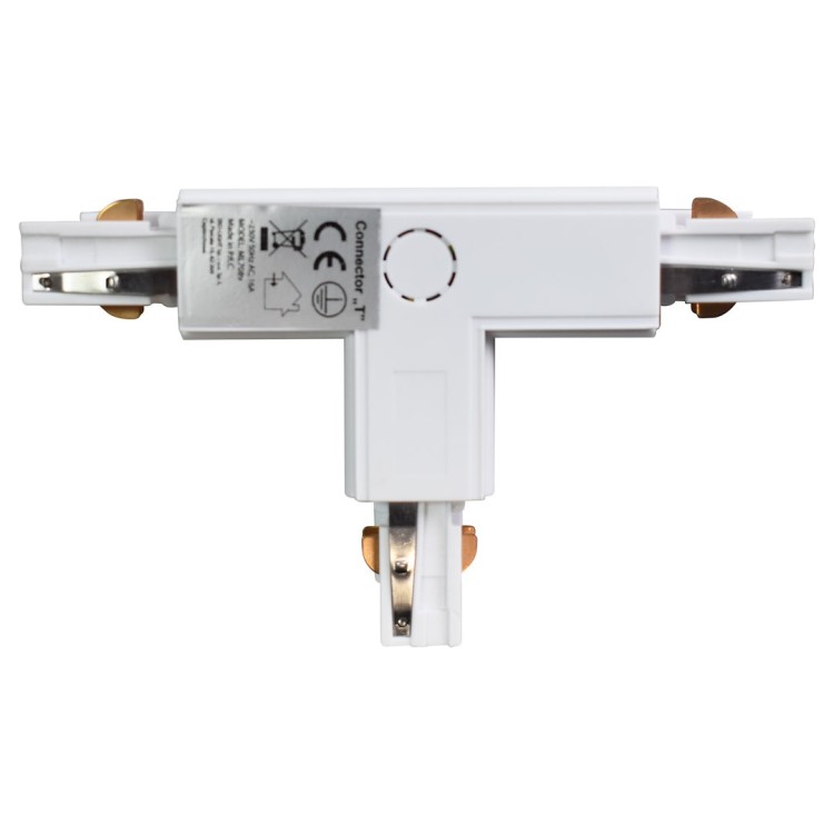 Łącznik Lampy Track Light Biały 3-obwodowy Typ: T DL ML7089 Eko-Light na Szynoprzewód 3F do szynoprzewodu