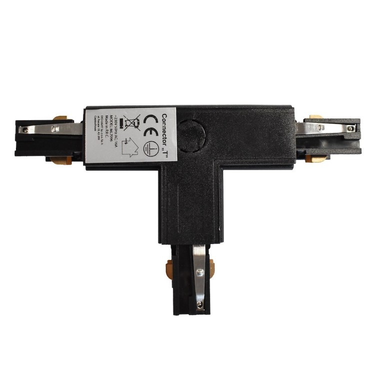 Łącznik Lampy Track Light Czarny 3-obwodowy Typ: T UR ML7096 Eko-Light na Szynoprzewód 3F do szynoprzewodu