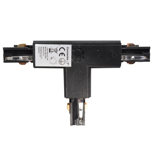 Łącznik Lampy Track Light Czarny 3-obwodowy Typ: T DR ML7092 Eko-Light na Szynoprzewód 3F do szynoprzewodu