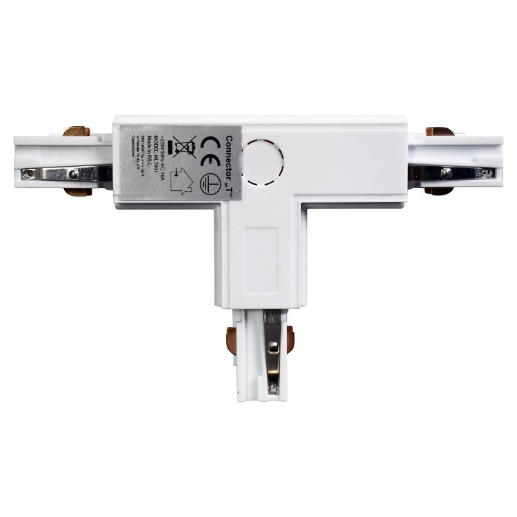 Łącznik Lampy Track Light Biały 3-obwodowy Typ: T DR ML7091 Eko-Light na Szynoprzewód 3F do szynoprzewodu