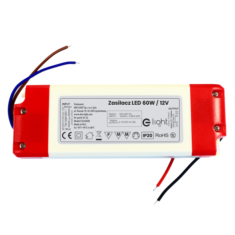 Zasilacz LED 60W IP20 EKZAS560 Eko-Light