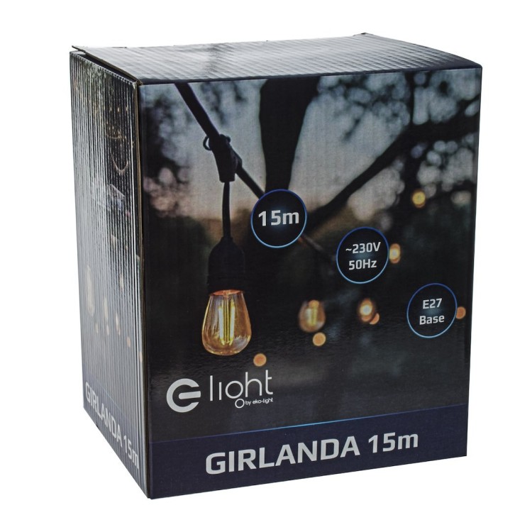 GIRLANDA 15 METRÓW (bez żarówek) EKO6932 Eko-Light