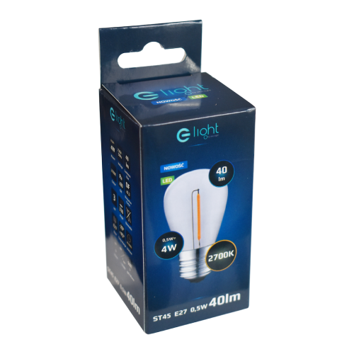 Żarówka Filamentowa LED 0,5W ST45 E27 2700K EKZF8123 Eko-Light