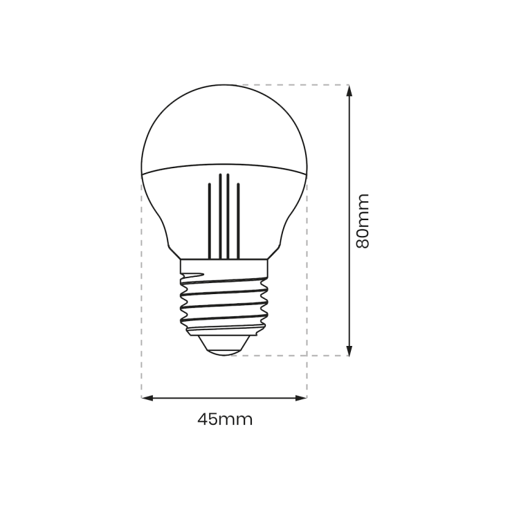 Żarówka Filamentowa LED 4W G45 E27 2700K Half Gold EKZF8011 Eko-Light