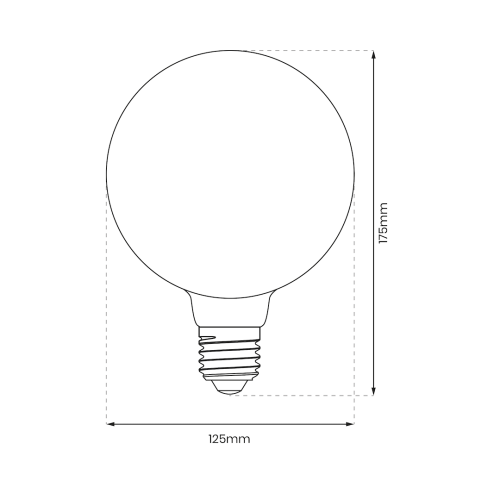 Żarówka Filamentowa LED 6W G125 E27 2700K Amber EKZF8016 Eko-Light