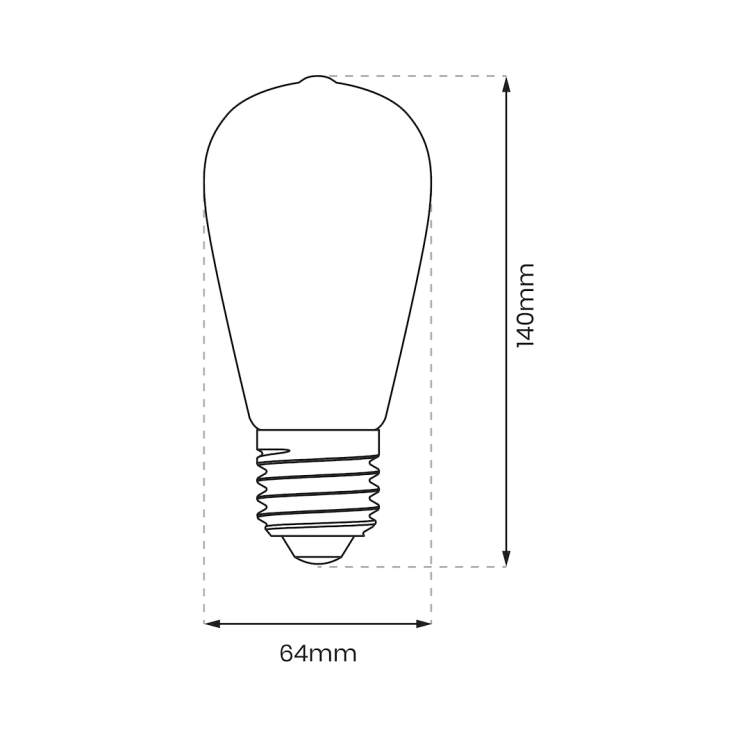 Żarówka Filamentowa LED 6W ST64 E27 2700K Amber EKZF8017 Eko-Light