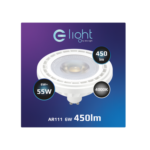 Żarówka LED 6W AR111 GU10 4000K/ Biały AR8036 Eko-Light