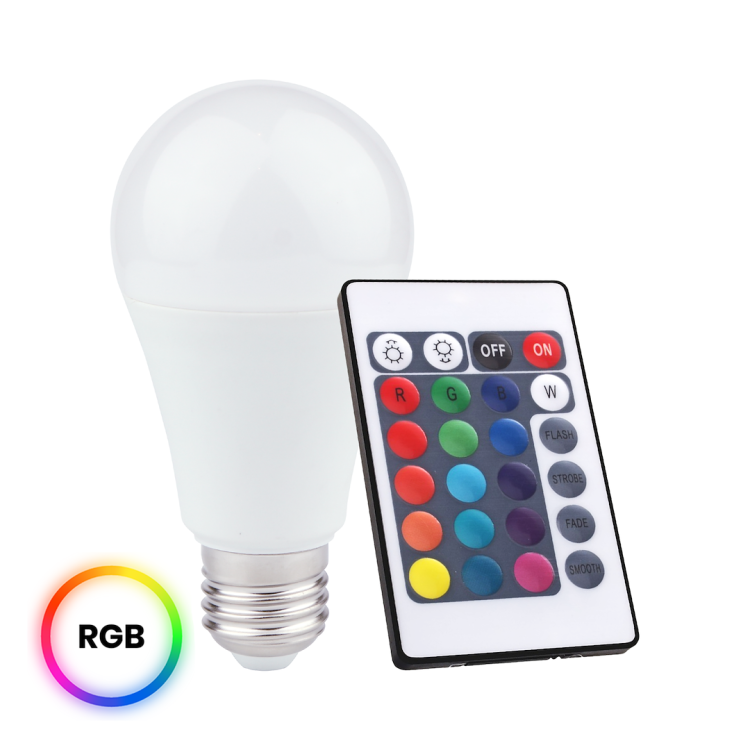 Żarówka LED 10W A60 E27 RGB + Pilot EK8049 Eko-Light