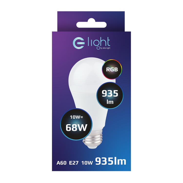 Żarówka LED 10W A60 E27 RGB + Pilot EK8049 Eko-Light