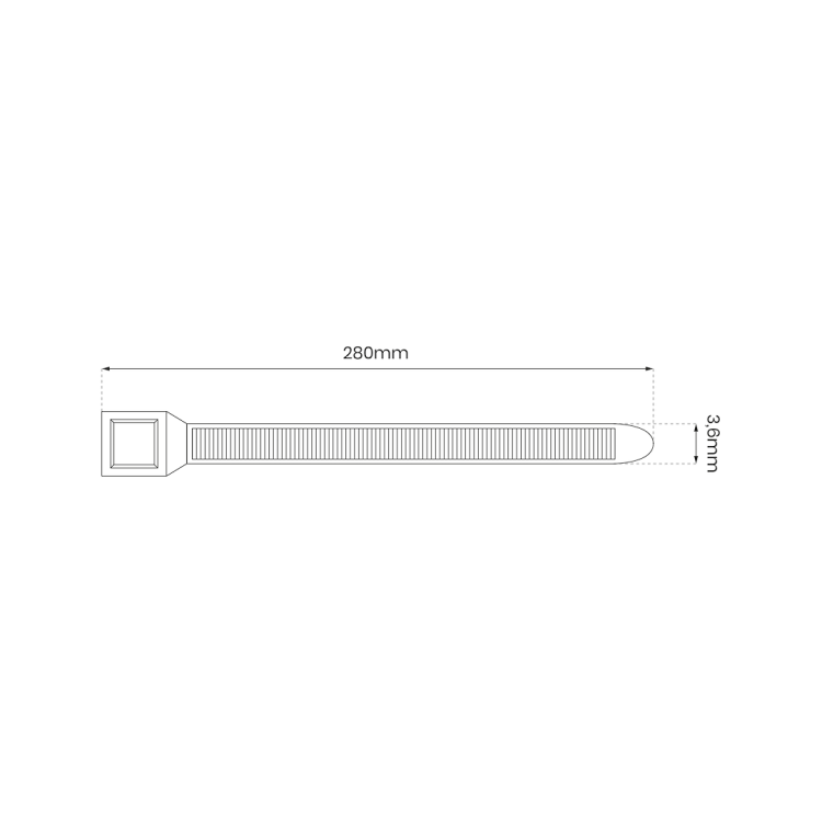 Opaska Zaciskowa 3.6x280mm Biały - 100szt EK8590 Eko-Light