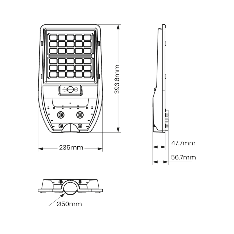 Lampa uliczna parkingowa solarna z czujnikiem ruchu i zmierzchu Latarnia Solarna Via 50W 500lm 6000K EKO9093 Eko-Light parkowa z akumulatorem z pilotem