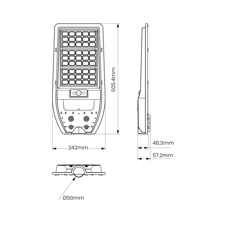 Lampa uliczna parkingowa solarna z czujnikiem ruchu i zmierzchu Latarnia Solarna Via 100W 1200lm 6000K EKO9094 Eko-Light parkowa z akumulatorem z pilotem
