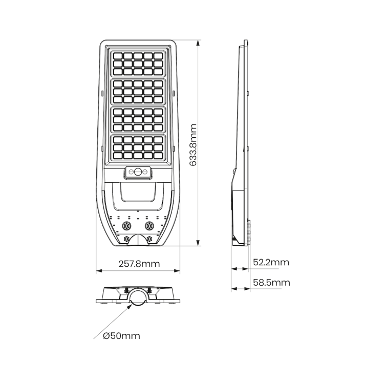 Lampa uliczna parkingowa solarna z czujnikiem ruchu i zmierzchu Latarnia Solarna Via 150W 1800lm 6000K EKO9095 Eko-Light parkowa z akumulatorem z pilotem
