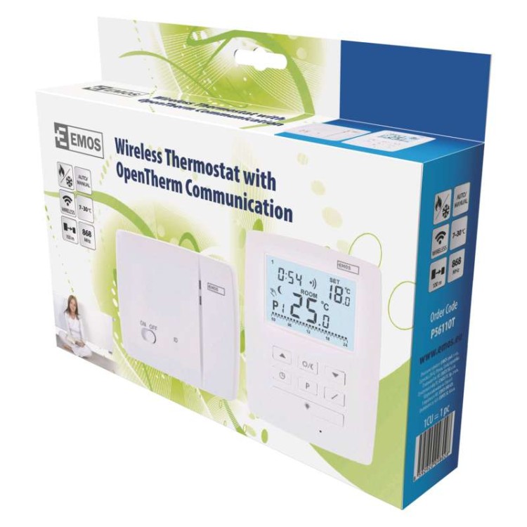 Termostat pokojowy bezprzewodowy z komunikacją OpenTherm P5611OT Emos regulator temperatury sterownik OT