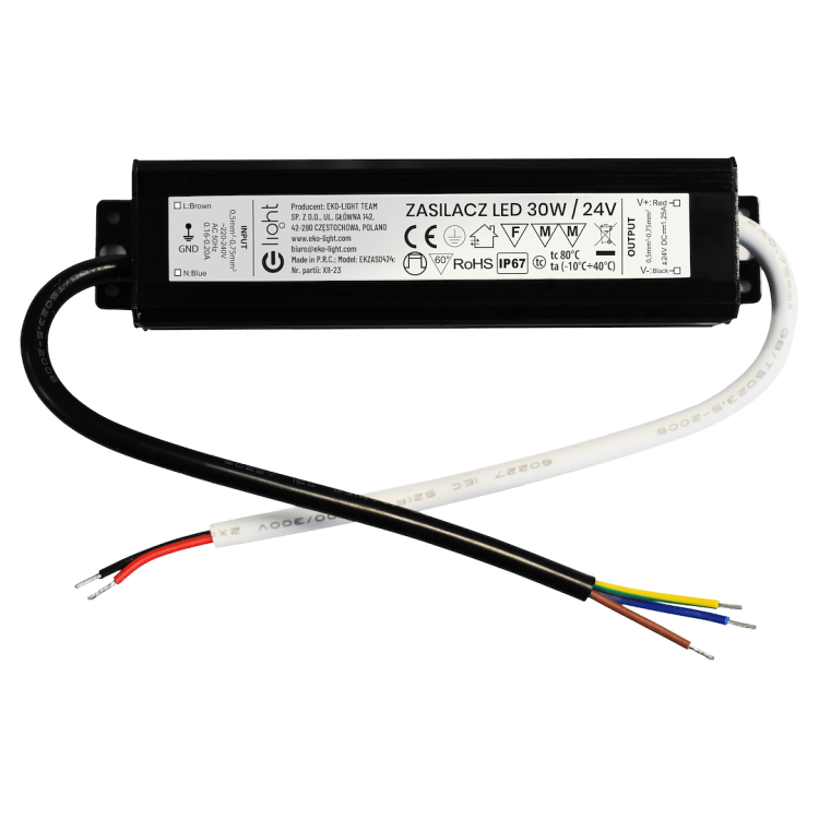Zasilacz LED 30W IP67 24V EKZAS0424 Eko-Light