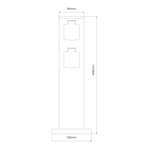 Słupek Ogrodowy Electric 40cm 2 Gniazda 16A EKO0432 Eko-Light