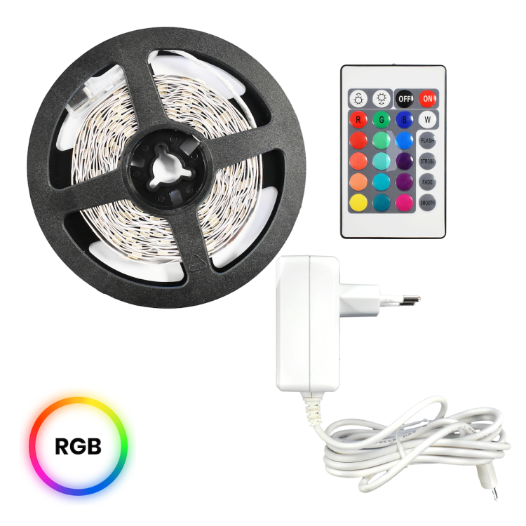 Zestaw LED Taśma RGB 5m IP54 Sterownik + Pilot EKZ0447 Eko-Light