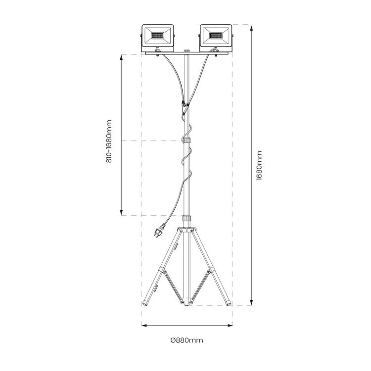 Naświetlacz Led na Statywie Bobby 2x50W 4000K EKNS0455 Eko-Light