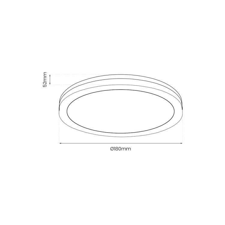 Plafon Marlon 12W 4000K Czarny IP54 EKP0474 Eko-Light