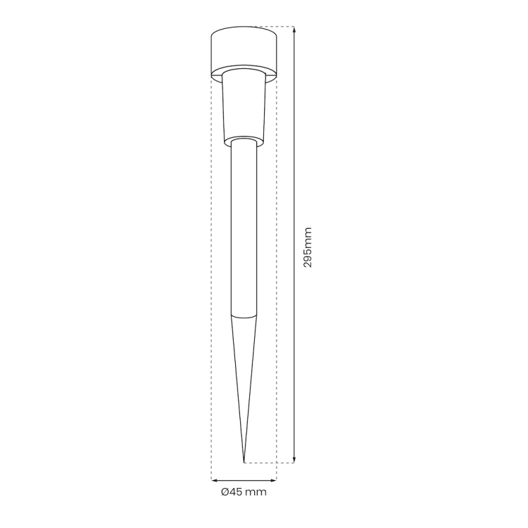 Lampa Solarna Patyk Czarny 4,5x4,5x29,5 EKO0593 Eko-Light gruntowa