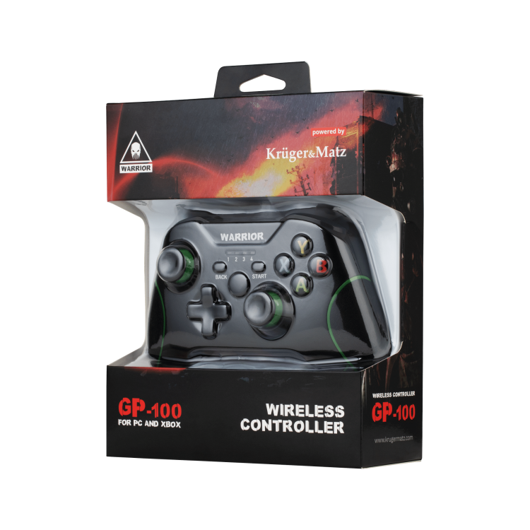 Pad do Xbox One 360 Series X S PC bezprzewodowy Warrior GP-100 KM0770 Kruger&Matz kontroler 2,4GHz wibracje akumulator 600mAh Micro USB