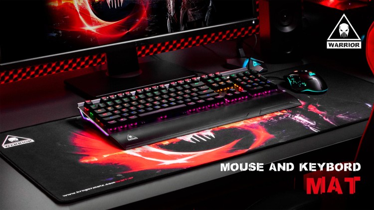 Podkładka gamingowa dla Gracza pod mysz i klawiaturę Warrior KM0760 Kruger&Matz Duża Mata XXL na Biurko