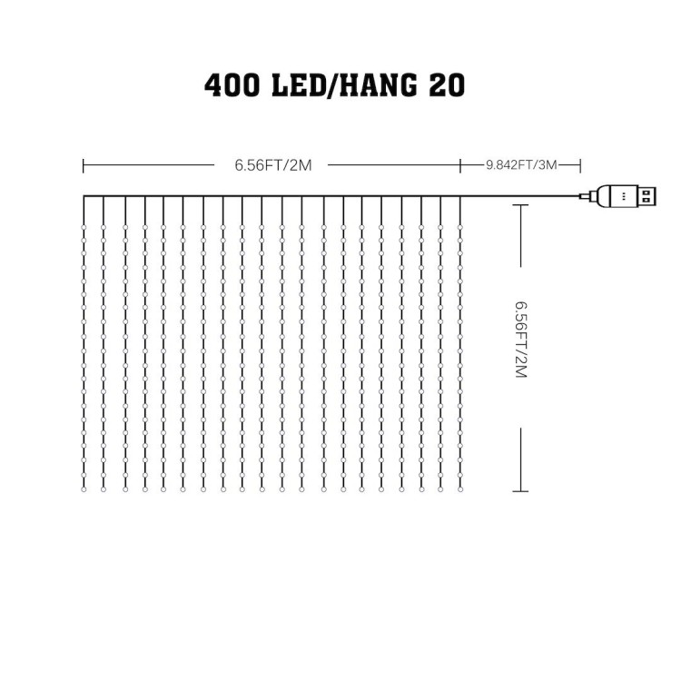 Kurtyna Wizard Kulka 2*2m 400LED RGB EK1390 Eko-Light