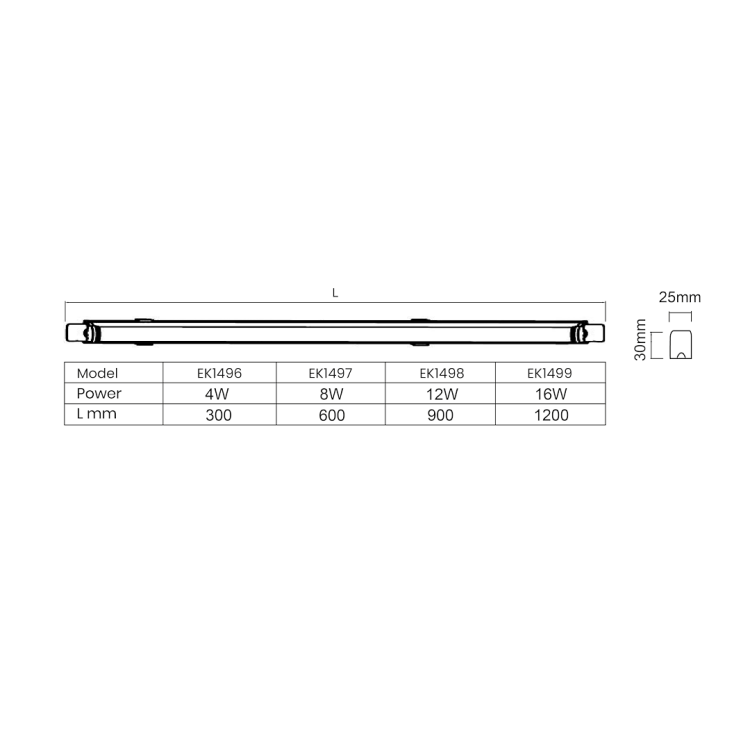 Listwa LED Vito T5 4W 4000K 30cm EK1496 Eko-Light