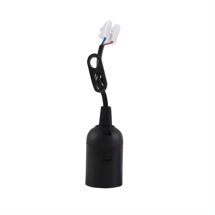 Oprawka Budowlana E27 Czarny + Przewód 12cm + Kostka EK1689 Eko-Light