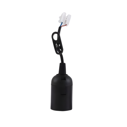 Oprawka Budowlana E27 Czarny + Przewód 12cm + Kostka EK1689 Eko-Light