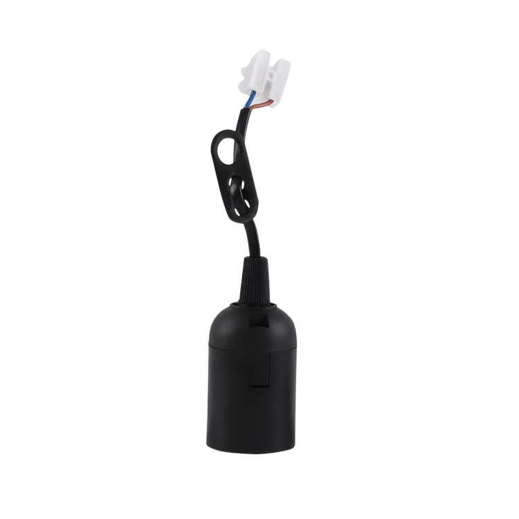 Oprawka Budowlana E27 Czarny + Przewód 12cm + Kostka EK1689 Eko-Light