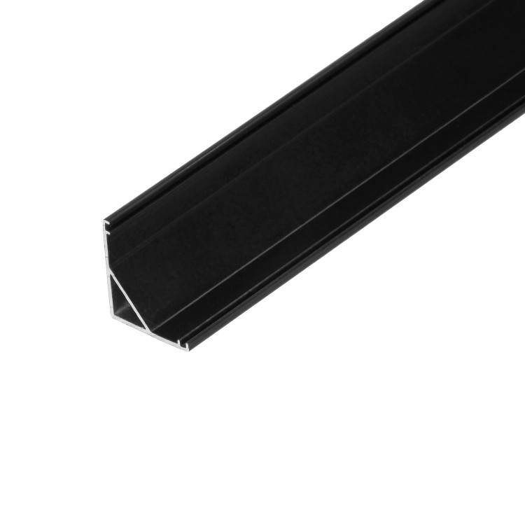 Profil aluminiowy do taśm LED, 2000 x 15,8 x 15,8 mm, kątowy, czarny, komplet 50 szt. AD-LP-6502B/2M/50 ADVITI