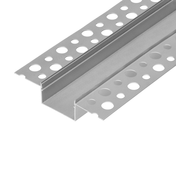 Profil aluminiowy na 2 taśmy LED, 2000 x 57,89 x 9,8 mm, wpuszczany w karton gips, srebrny, komplet 50 szt. AD-LP-6503G/2M/50 ADVITI
