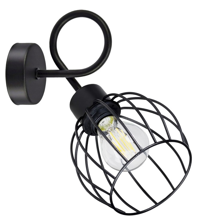 MARBELLA kinkiet 1P E27, max.60W, czarny AD-LD-6350BE27M ADVITI