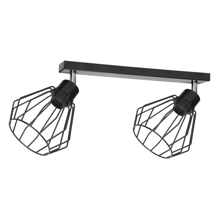 PINO 2P E27, oprawa ścienno-sufitowa, max. 2x60W, czarna, listwa AD-LD-6367BE27M ADVITI
