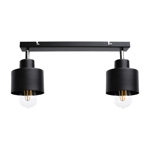 LISA 2P E27, oprawa ścienno-sufitowa, max. 2x60W, czarna, listwa AD-LD-6393BE27M ADVITI