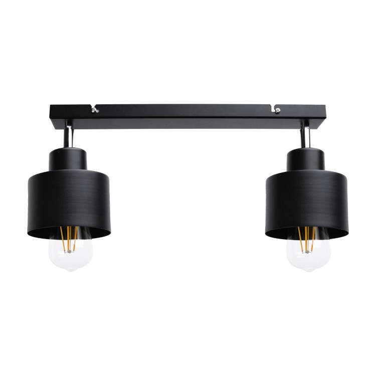 LISA 2P E27, oprawa ścienno-sufitowa, max. 2x60W, czarna, listwa AD-LD-6393BE27M ADVITI