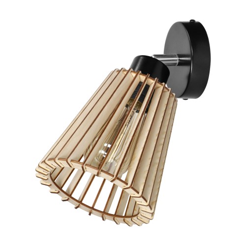 DELOS kinkiet 1P E27, max.60W, czarny, drewno AD-LD-6404BE27D ADVITI