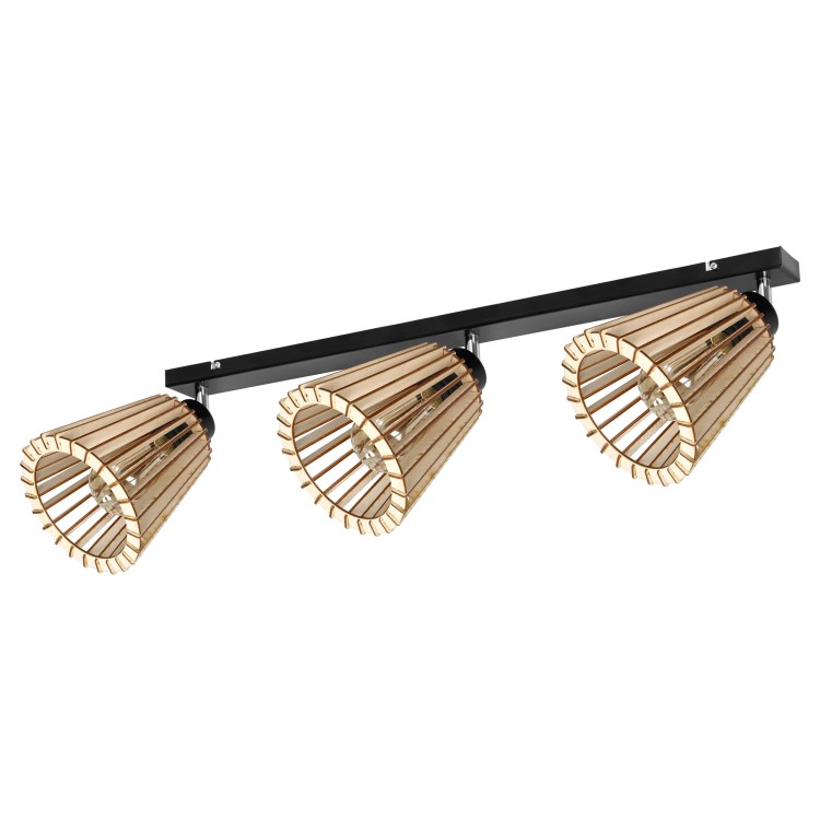 DELOS 3P E27, oprawa ścienno-sufitowa, max. 3x60W, czarna, drewno AD-LD-6406BE27D ADVITI