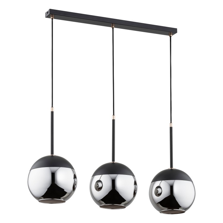 Lara 3P E27, lampa wisząca, max. 3x60W, czarna AD-LD-6217BE27S ADVITI sufitowa nad stół blat wyspę