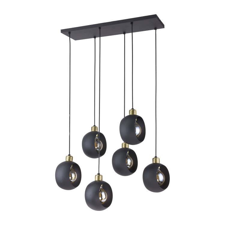 Jala 6P E27, lampa wisząca, max. 15W, czarna AD-LD-6227BE27M ADVITI sufitowa nad stół blat wyspę