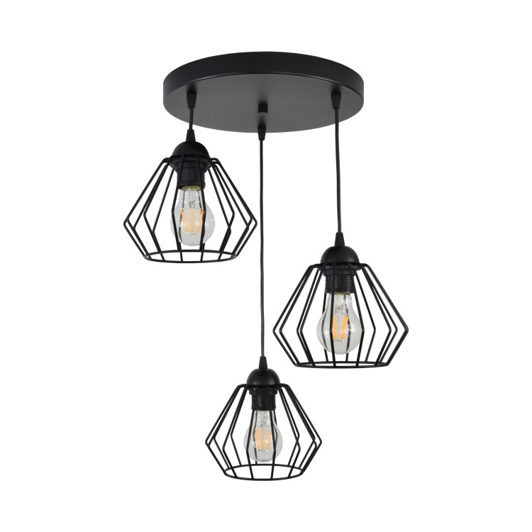 Waya 3P E27, lampa wisząca, max. 3x60W, czarna AD-LD-6264BE27M ADVITI