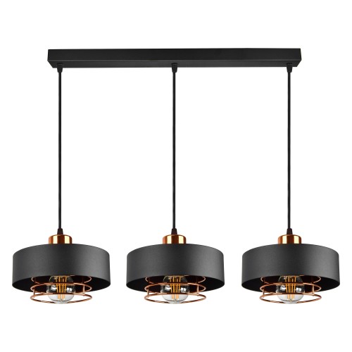 Chiro 3P E27, lampa wisząca, max. 3x60W, czarna AD-LD-6268BE27M ADVITI