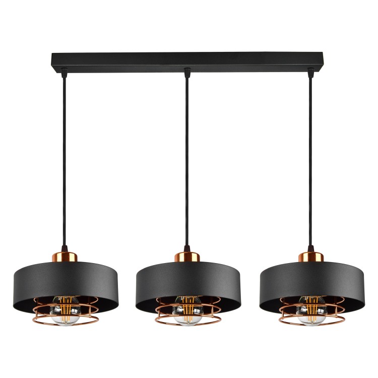 Chiro 3P E27, lampa wisząca, max. 3x60W, czarna AD-LD-6268BE27M ADVITI