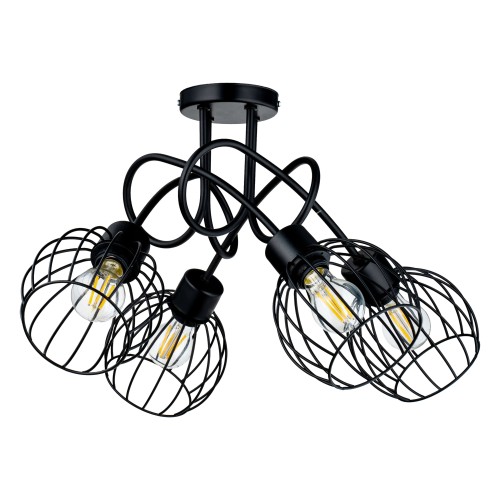 MARBELLA 4P E27, lampa wisząca, max. 4x60W, czarna AD-LD-6352BE27M ADVITI
