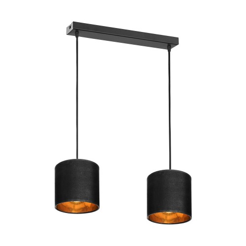 NEVA 2P E27, lampa wisząca, max. 2x60W, czarna AD-LD-6362BE27T ADVITI sufitowa nad stół blat wyspę