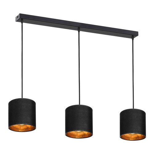 NEVA 3P E27, lampa wisząca, max. 3x60W, czarna, listwa AD-LD-6364BE27T ADVITI