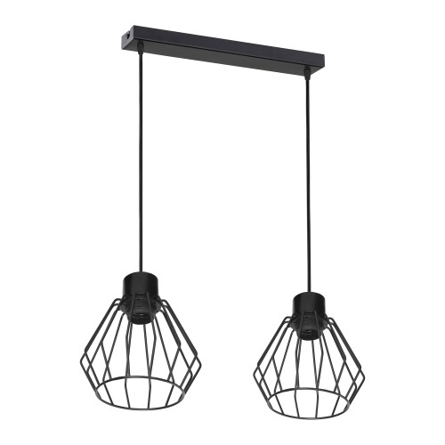 PINO 2P E27, lampa wisząca, max. 2x60W, czarna AD-LD-6374BE27M ADVITI