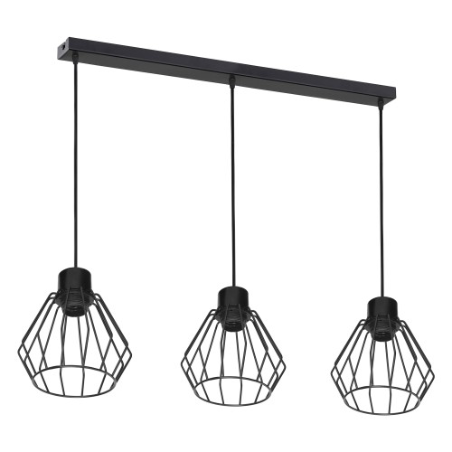 PINO 3P E27, lampa wisząca, max. 3x60W, czarna, listwa AD-LD-6375BE27M ADVITI